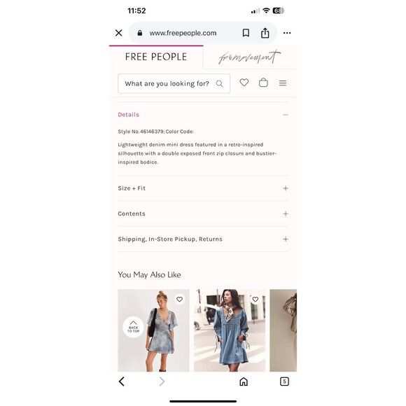 New! Free People Marjorie Denim Mini Dress Size Small Dark Wash Sleeveless Zip F - Picture 9 of 9